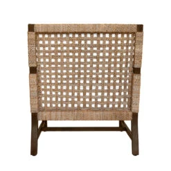 Worlds Away Club Chair - Woven Seagrass Detail And Ivory Linen Cushion -Worlds Away WA HARMON BACK 03054.1681315370 ni 88186.1707481717