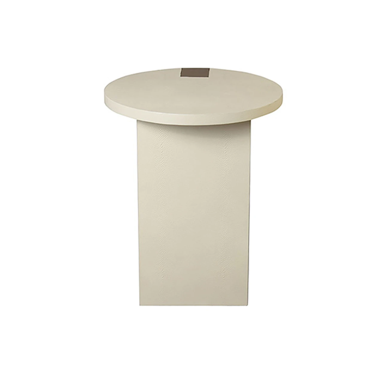 Worlds Away Round Side Table - Ant Brass & Cream Faux Shagreen 2 Worlds Away Round Side Table - Ant Brass & Cream Faux Shagreen - Image 2