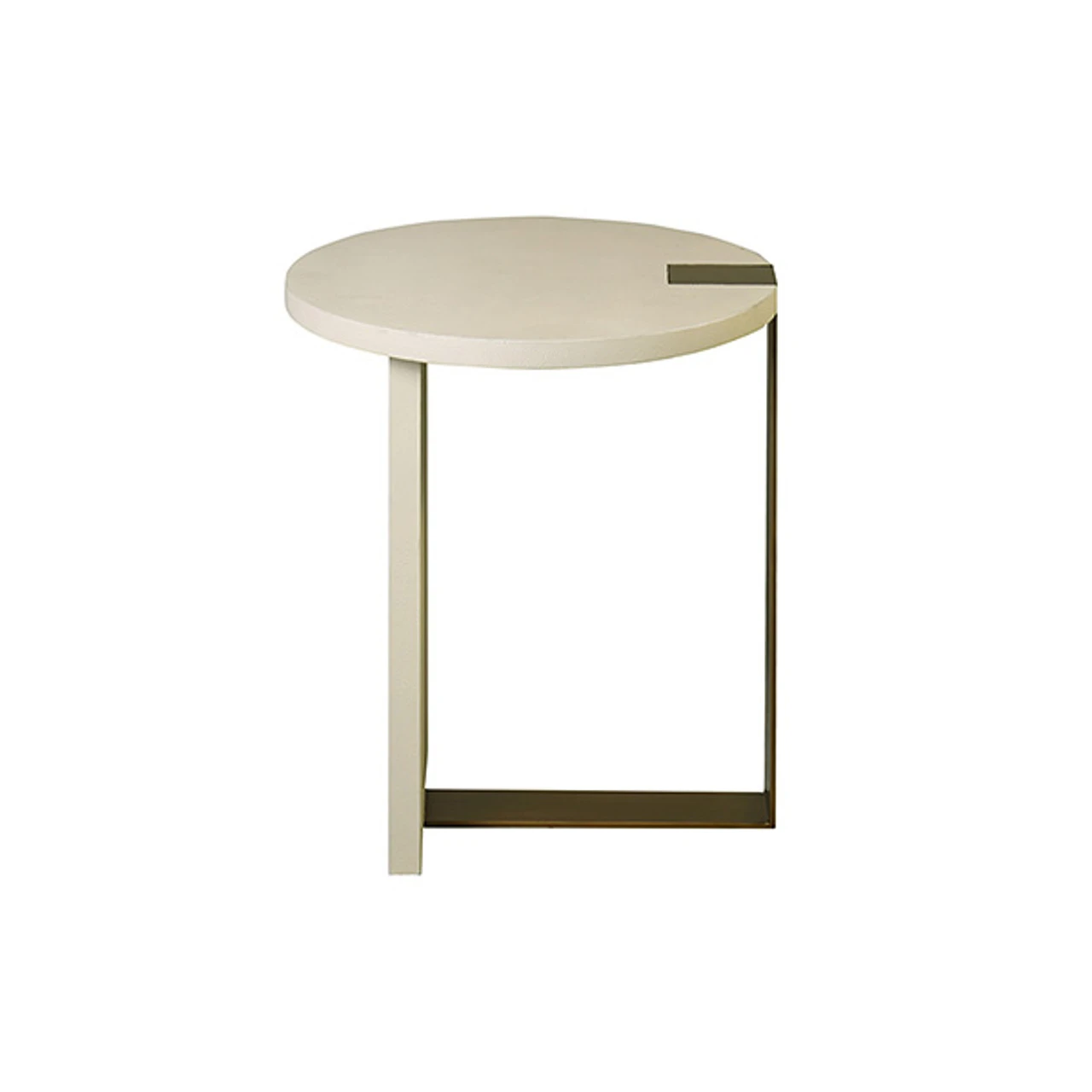 Worlds Away Round Side Table - Ant Brass & Cream Faux Shagreen 5 Worlds Away Round Side Table - Ant Brass & Cream Faux Shagreen - Image 5