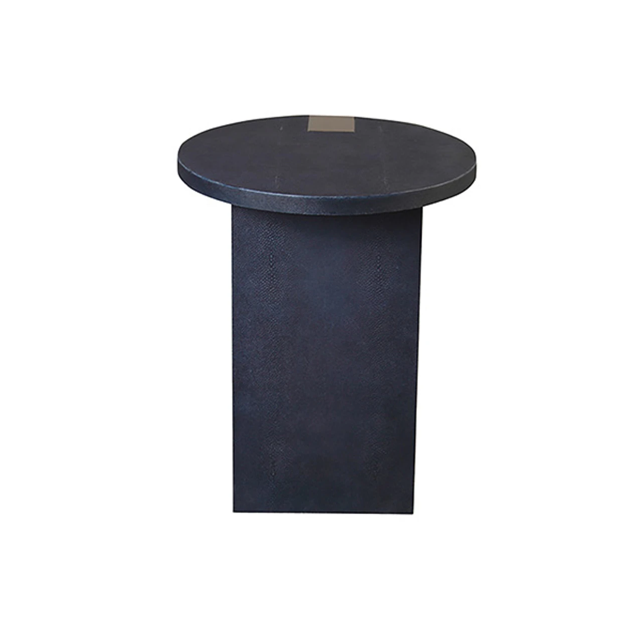 Worlds Away Round Side Table - Ant Brass & Navy Faux Shagreen 6 Worlds Away Round Side Table - Ant Brass & Navy Faux Shagreen - Image 6