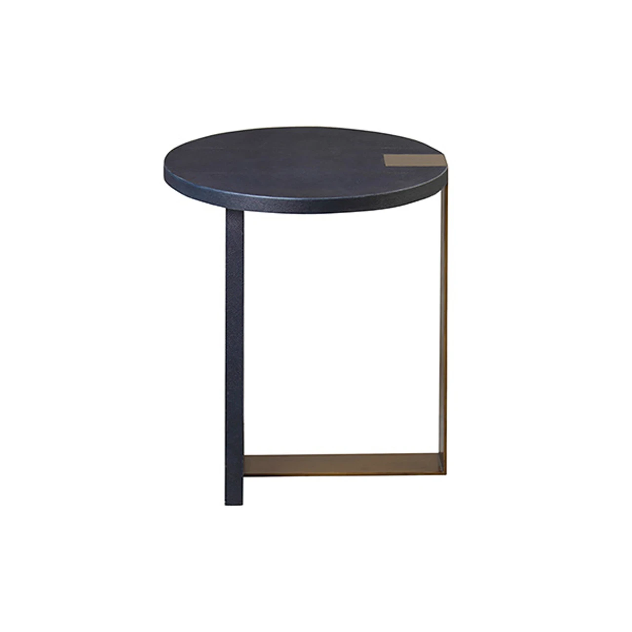 Worlds Away Round Side Table - Ant Brass & Navy Faux Shagreen 4 Worlds Away Round Side Table - Ant Brass & Navy Faux Shagreen - Image 4