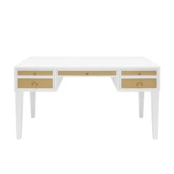 Worlds Away White Matte Lacquer Desk - Grasscloth Drawer - Brass Hardware 9 Worlds Away White Matte Lacquer Desk - Grasscloth Drawer - Brass Hardware -Worlds Away WA HEIDI WH 03775.1570224207 ni 08841.1707481720