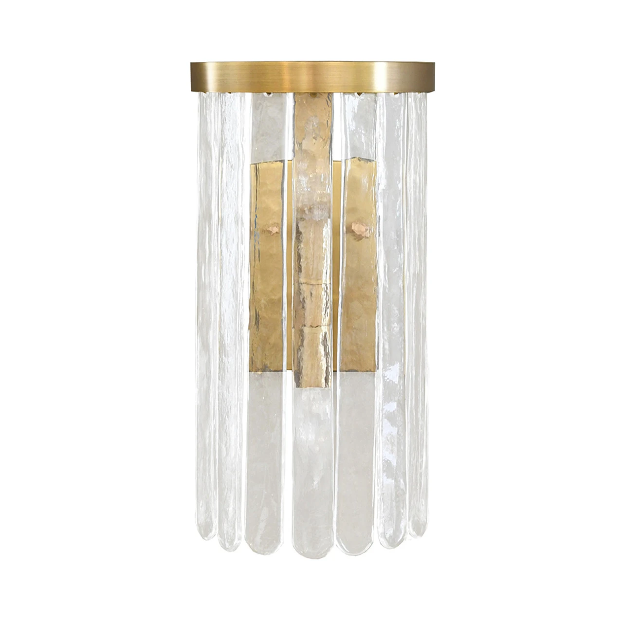 Worlds Away Two Light Hanging Textured Glass Sconce - Brushed Brass 5 Worlds Away Two Light Hanging Textured Glass Sconce - Brushed Brass - Image 5