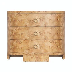 Worlds Away Demilune Chest - Three Drawers - Burl Wood -Worlds Away WA HENRY BW 22464.1695400104 ni 15921.1707481723
