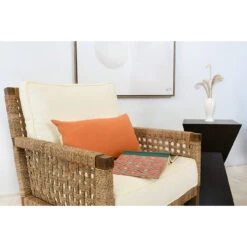 Worlds Away Club Chair - Woven Seagrass Detail And Ivory Linen Cushion -Worlds Away WA Harmon Scout ES Lifestyle 21000.1681315507 ni 06506.1707481717