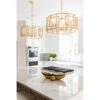 Worlds Away Mckenzie Square Motif Drum Chandelier With Six Arm Light In Gold Leaf