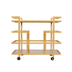 Worlds Away Ireland Gold Leaf Linear Bar Cart With Mirror Shelves -Worlds Away WA IRELAND G FRONT 13666.1581445638 ni 03883.1707478874