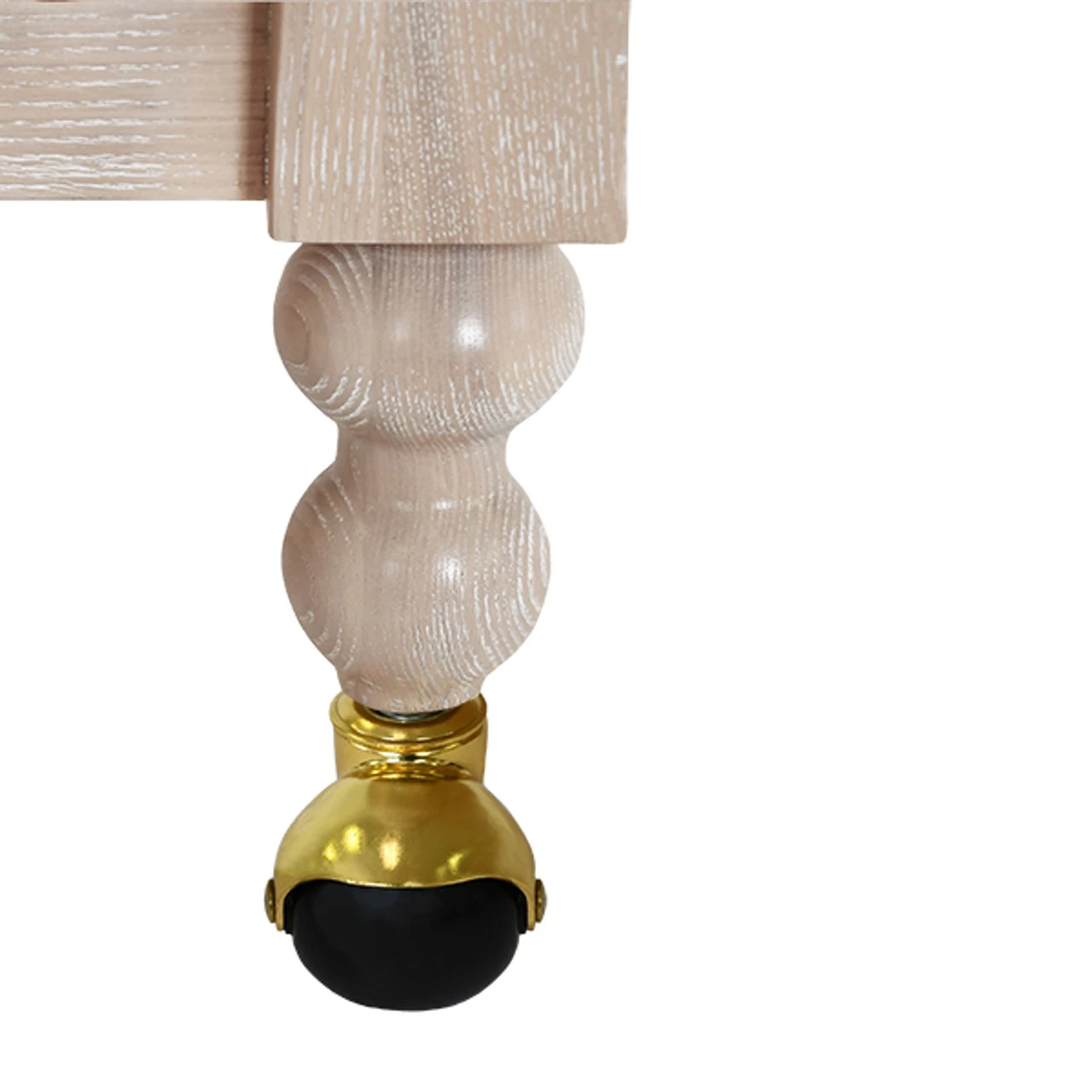 Worlds Away Bobbin Style Bar Cart - Light Cerused Oak 5 Worlds Away Bobbin Style Bar Cart - Light Cerused Oak - Image 5