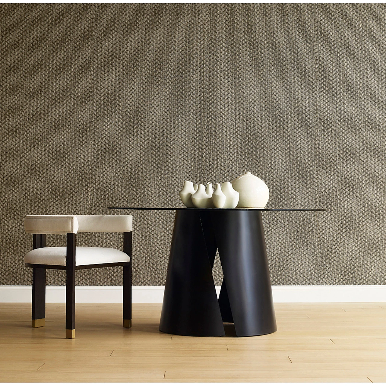 Worlds Away Set Of Two Dining Table Bases - Black Powder Coat - 54" Dia Glass 2 Worlds Away Set Of Two Dining Table Bases - Black Powder Coat - 54" Dia Glass - Image 2