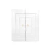 Worlds Away Judd Cabinet - White Lacquer/Crystal And Brass Knobs