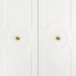 Worlds Away Two Door White Lacquer Cabinet - Circle Design And Acrylic Handles -Worlds Away WA JUSTINE DETAIL 13137.1688139892 ni 08259.1707481729