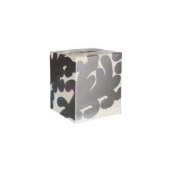 Worlds Away Kleenex Box Silver And Cream Pattern