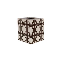 Worlds Away Kleenex Box Cream With Brown Squares