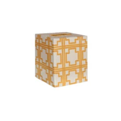 Worlds Away Kleenex Box Cream With Yellow Squares
