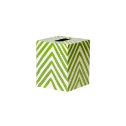 Worlds Away Kleenex Box Green And Cream Zebra
