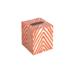 Worlds Away Kleenex Box Orange And Cream Zebra