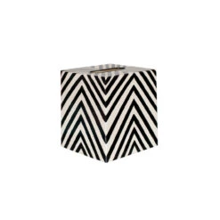 Worlds Away Kleenex Box Black And Cream Zebra