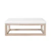 Worlds Away Rectangle Bench - White Vinyl Upholstery And Modern Base - Cerused Oak