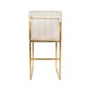 Worlds Away Kingston Faux Shagreen Pearly Beige Counter Stool With Brass Base
