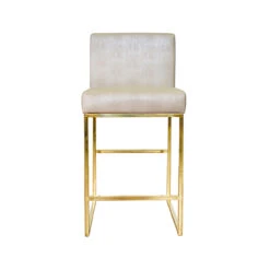 Worlds Away Kingston Faux Shagreen Pearly Beige Counter Stool With Brass Base -Worlds Away WA KINGSTON BG FRONT 34052.1591727824 ni 66443.1707478879