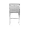 Worlds Away Kingston Faux Shagreen Silver Counter Stool With Nickel Base
