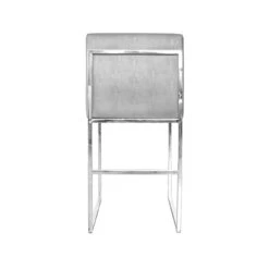 Worlds Away Kingston Faux Shagreen Silver Counter Stool With Nickel Base