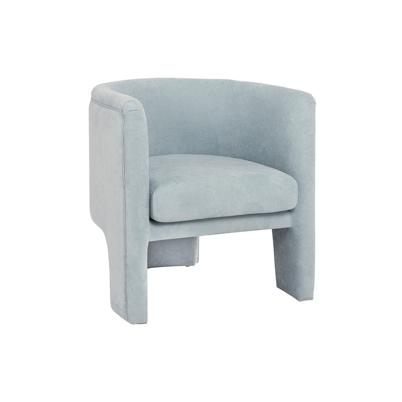 Worlds Away Three Leg Fully Upholstered Barrel Chair - Performance Light Blue Chenille 8 Worlds Away Three Leg Fully Upholstered Barrel Chair - Performance Light Blue Chenille - Image 8