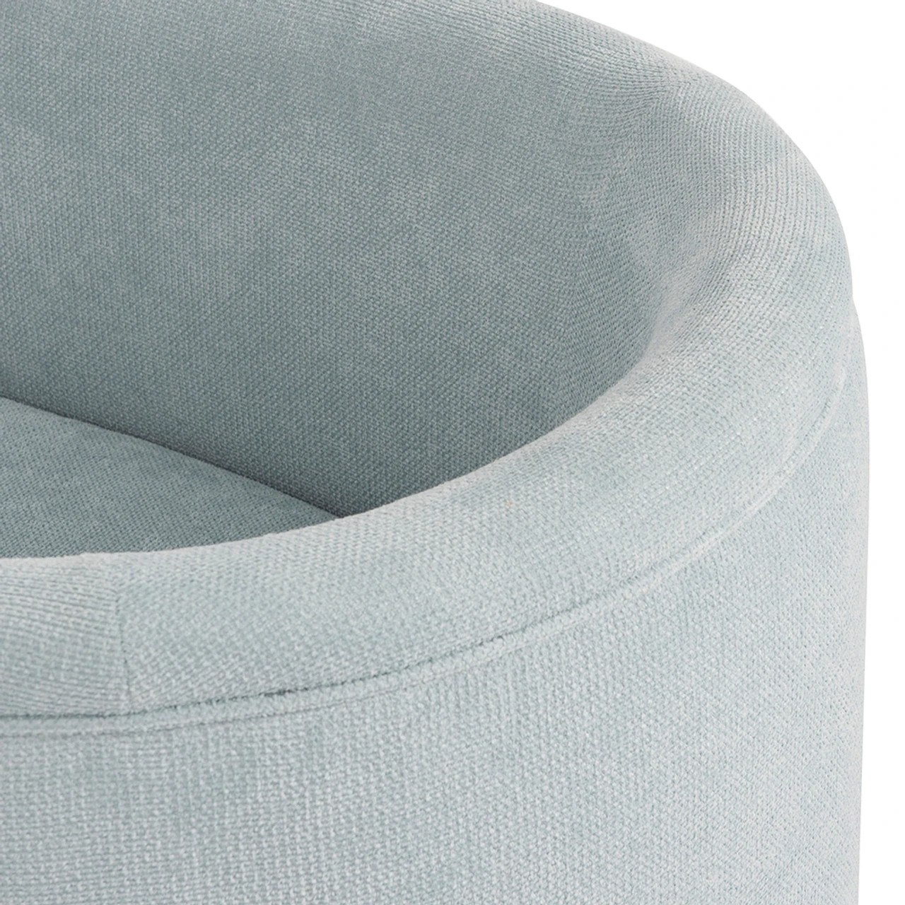 Worlds Away Three Leg Fully Upholstered Barrel Chair - Performance Light Blue Chenille 9 Worlds Away Three Leg Fully Upholstered Barrel Chair - Performance Light Blue Chenille - Image 9