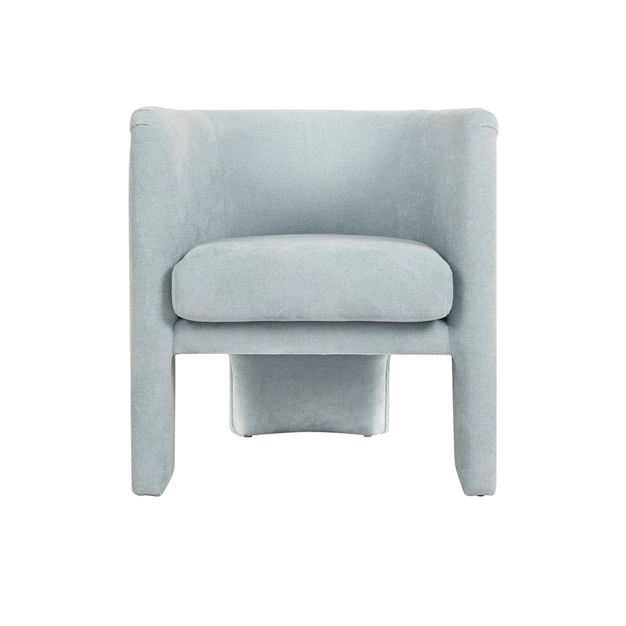 Worlds Away Three Leg Fully Upholstered Barrel Chair - Performance Light Blue Chenille 1 Worlds Away Three Leg Fully Upholstered Barrel Chair - Performance Light Blue Chenille