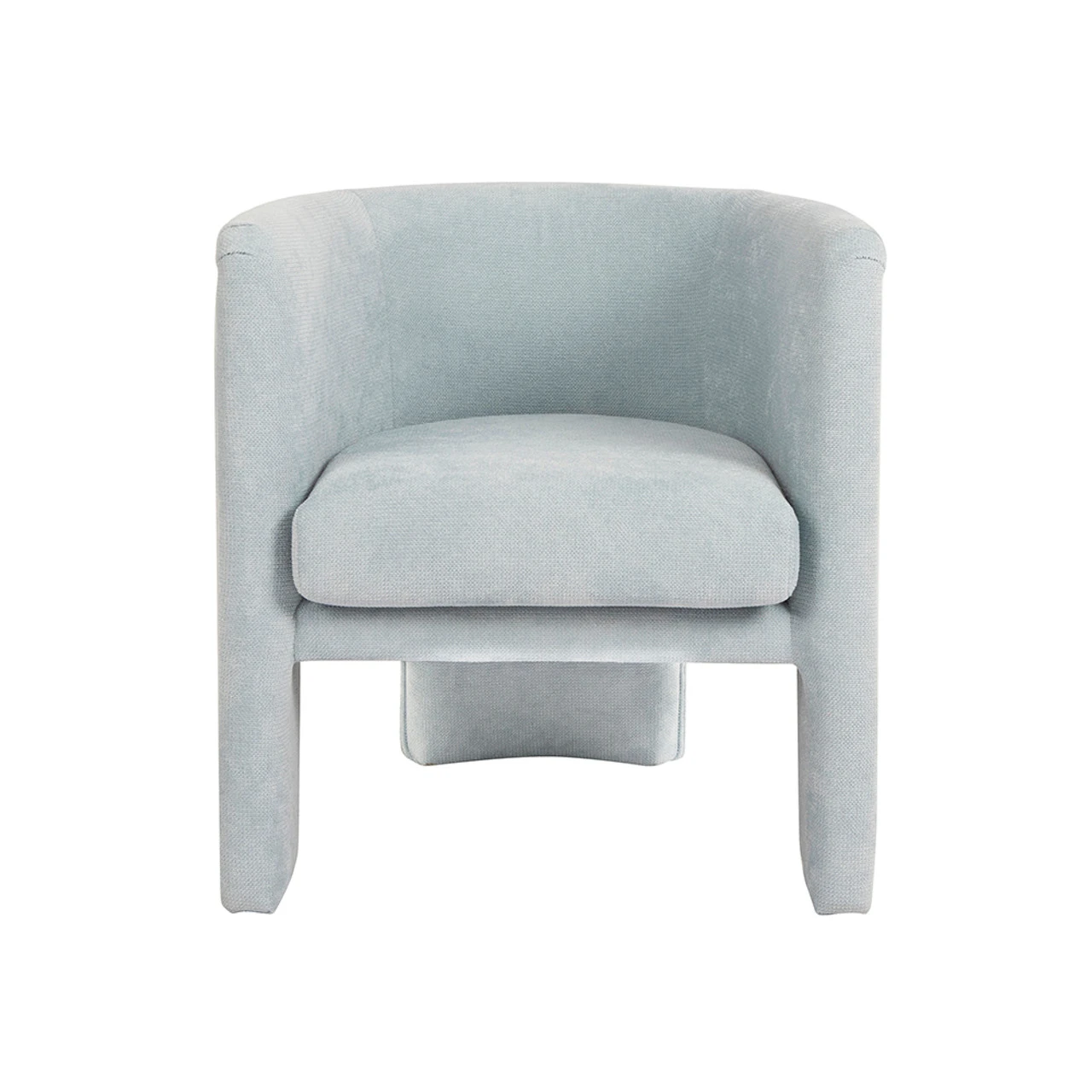 Worlds Away Three Leg Fully Upholstered Barrel Chair - Performance Light Blue Chenille 2 Worlds Away Three Leg Fully Upholstered Barrel Chair - Performance Light Blue Chenille - Image 2