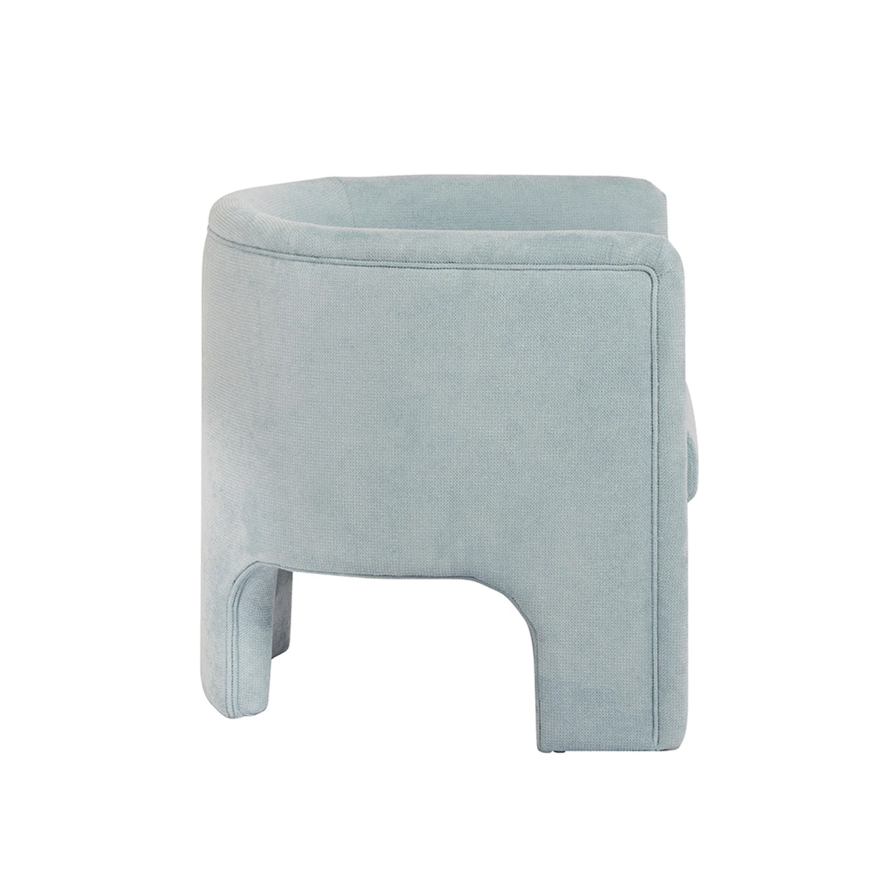Worlds Away Three Leg Fully Upholstered Barrel Chair - Performance Light Blue Chenille 3 Worlds Away Three Leg Fully Upholstered Barrel Chair - Performance Light Blue Chenille - Image 3
