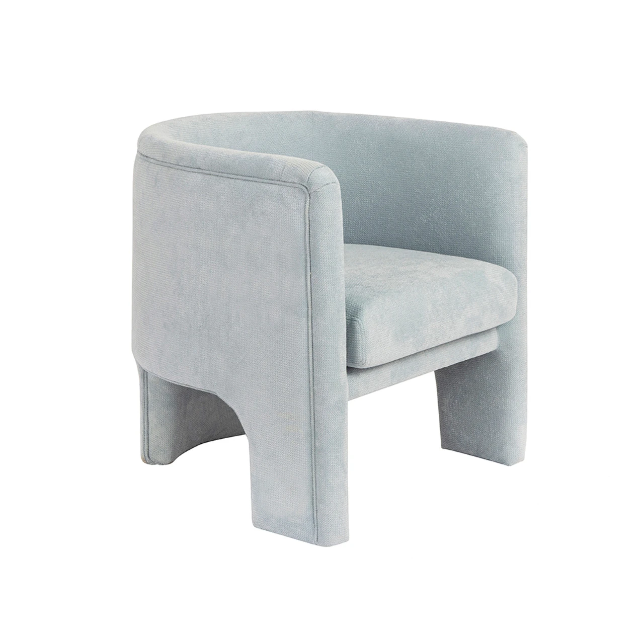 Worlds Away Three Leg Fully Upholstered Barrel Chair - Performance Light Blue Chenille 11 Worlds Away Three Leg Fully Upholstered Barrel Chair - Performance Light Blue Chenille - Image 11