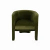 Worlds Away Three Leg Fully Upholstered Barrel Chair - Olive Velvet