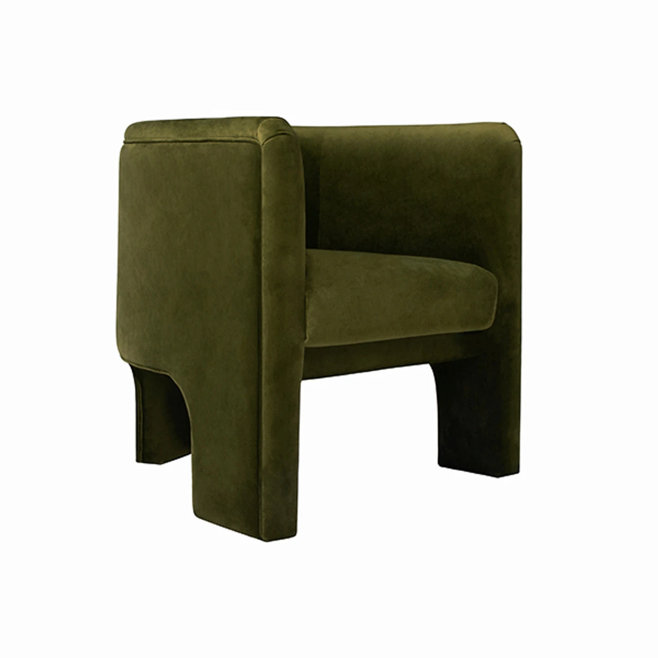 Worlds Away Three Leg Fully Upholstered Barrel Chair - Olive Velvet 11 Worlds Away Three Leg Fully Upholstered Barrel Chair - Olive Velvet - Image 11