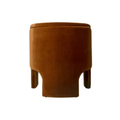 Worlds Away Three Leg Fully Upholstered Barrel Chair - Rust Velvet -Worlds Away WA LANSKY RST BACK 25653.1681312657 ni 23049.1707481741
