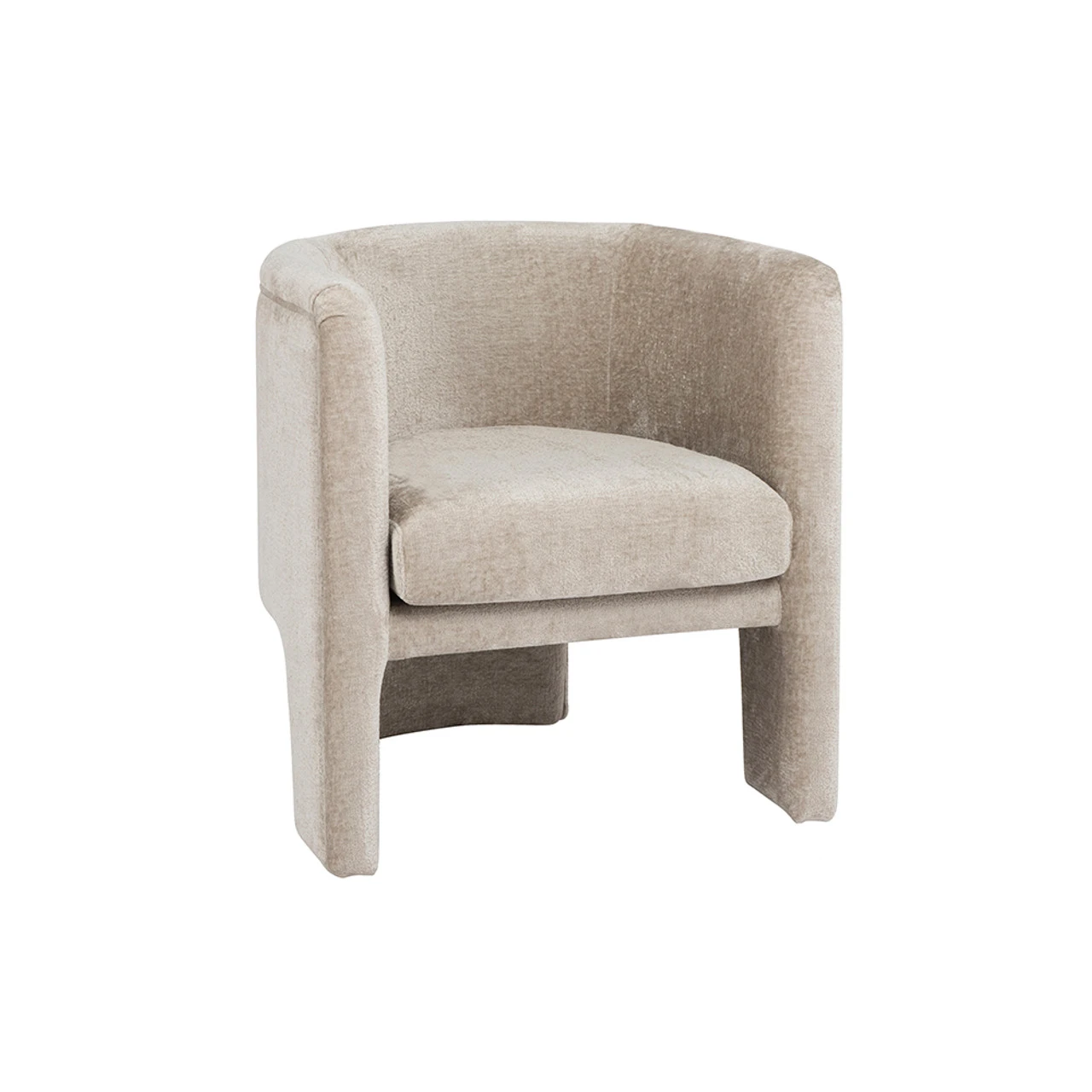 Worlds Away Three Leg Fully Upholstered Barrel Chair - Taupe Textured Chenille 10 Worlds Away Three Leg Fully Upholstered Barrel Chair - Taupe Textured Chenille - Image 10
