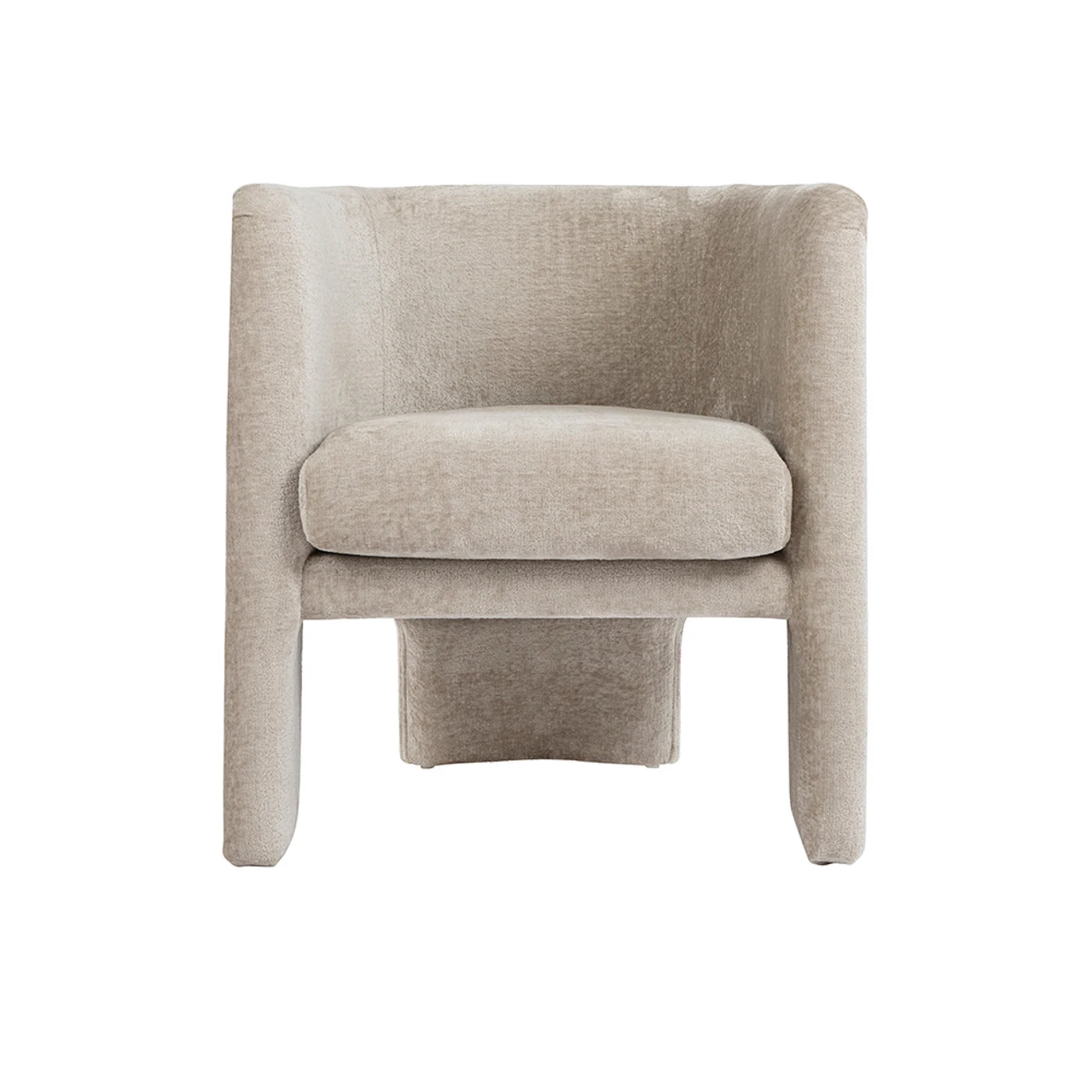 Worlds Away Three Leg Fully Upholstered Barrel Chair - Taupe Textured Chenille 9 Worlds Away Three Leg Fully Upholstered Barrel Chair - Taupe Textured Chenille - Image 9