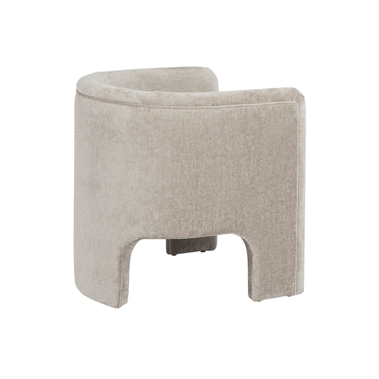 Worlds Away Three Leg Fully Upholstered Barrel Chair - Taupe Textured Chenille 5 Worlds Away Three Leg Fully Upholstered Barrel Chair - Taupe Textured Chenille - Image 5