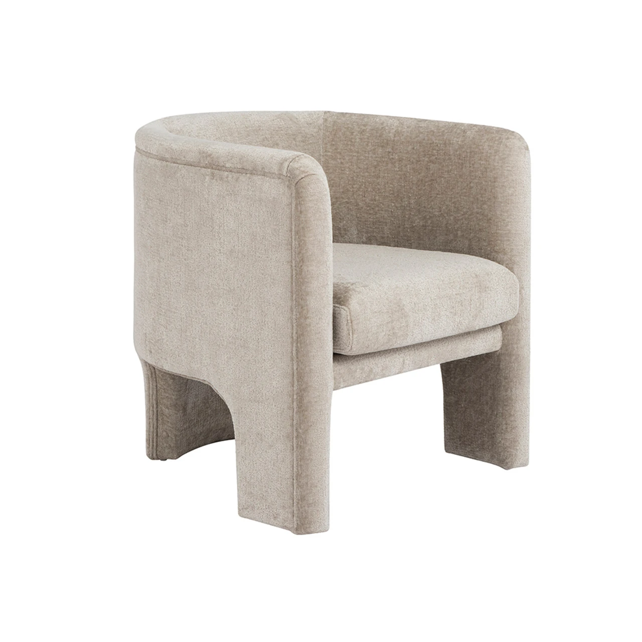 Worlds Away Three Leg Fully Upholstered Barrel Chair - Taupe Textured Chenille 7 Worlds Away Three Leg Fully Upholstered Barrel Chair - Taupe Textured Chenille - Image 7