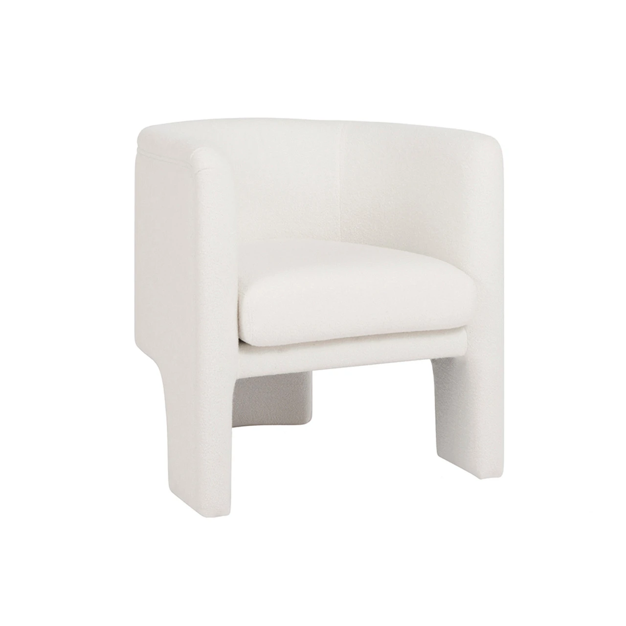 Worlds Away Three Leg Fully Upholstered Barrel Chair - White Boucle 8 Worlds Away Three Leg Fully Upholstered Barrel Chair - White Boucle - Image 8