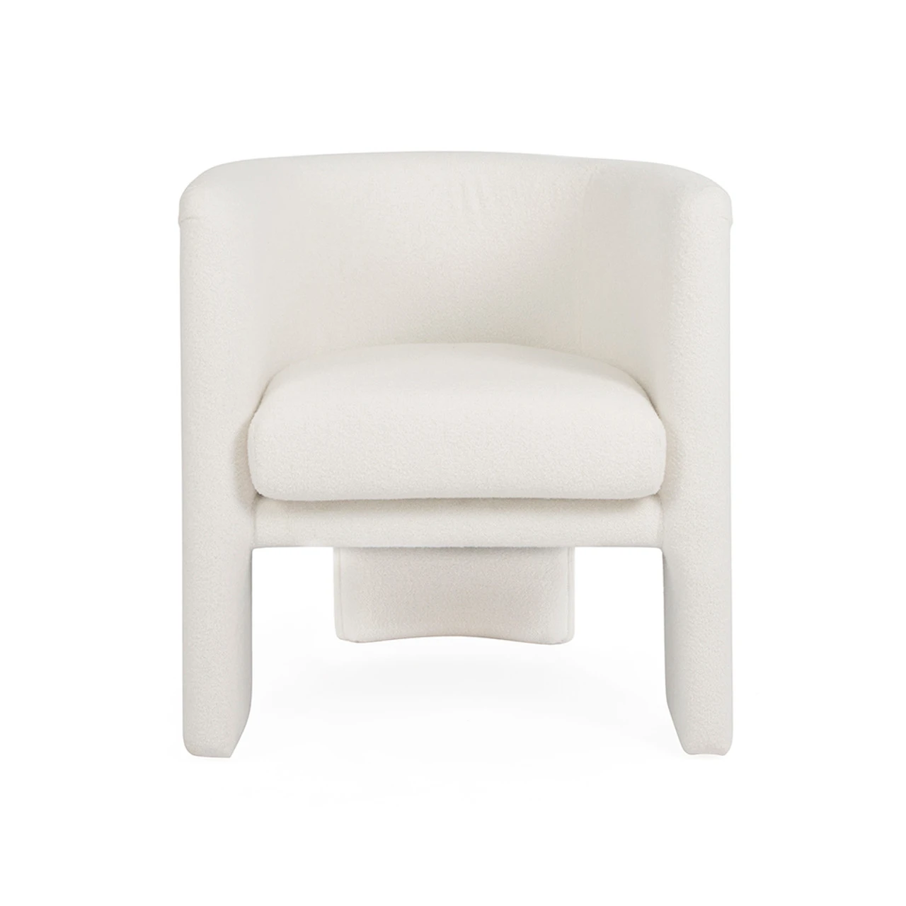 Worlds Away Three Leg Fully Upholstered Barrel Chair - White Boucle 9 Worlds Away Three Leg Fully Upholstered Barrel Chair - White Boucle - Image 9