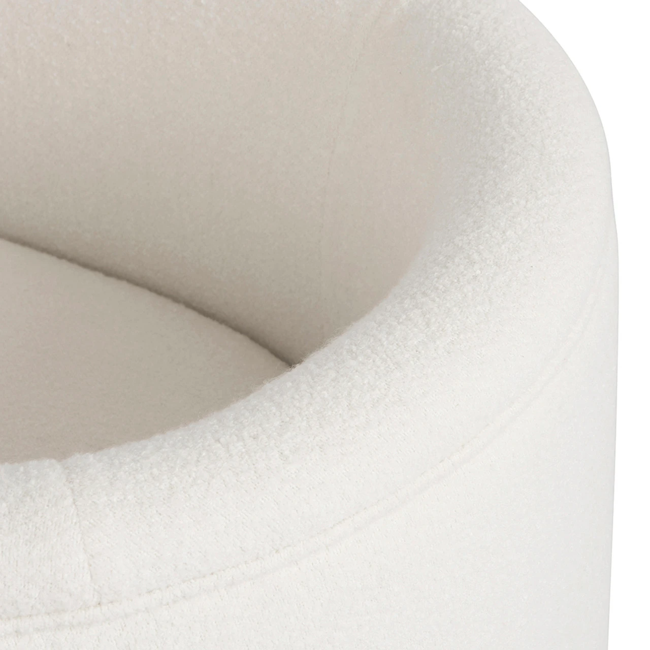 Worlds Away Three Leg Fully Upholstered Barrel Chair - White Boucle 7 Worlds Away Three Leg Fully Upholstered Barrel Chair - White Boucle - Image 7