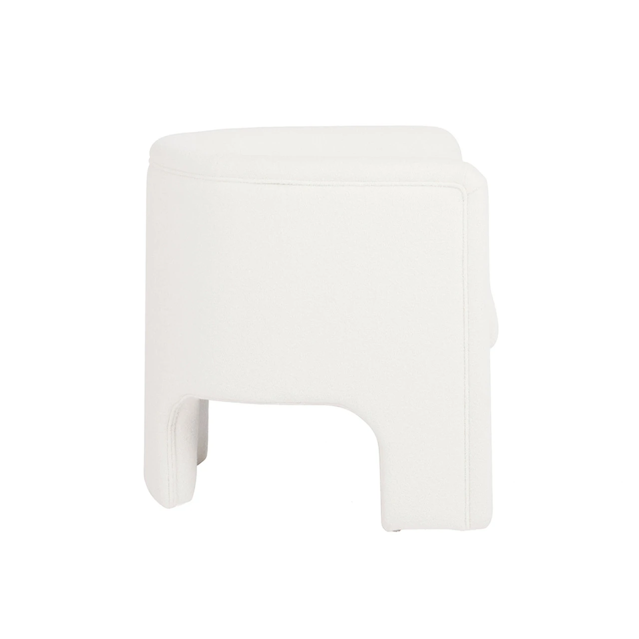 Worlds Away Three Leg Fully Upholstered Barrel Chair - White Boucle 6 Worlds Away Three Leg Fully Upholstered Barrel Chair - White Boucle - Image 6