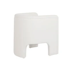 Worlds Away Three Leg Fully Upholstered Barrel Chair - White Boucle