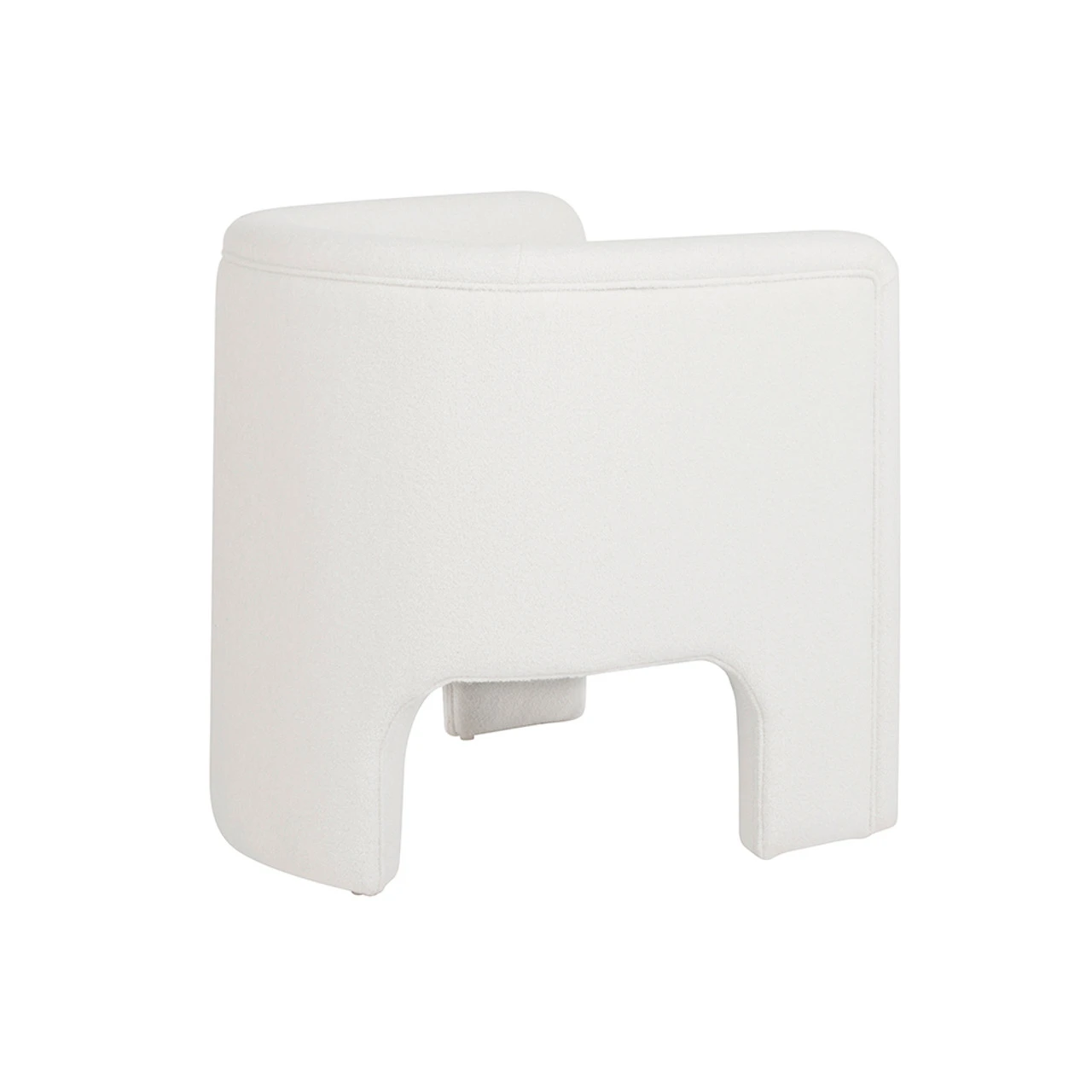 Worlds Away Three Leg Fully Upholstered Barrel Chair - White Boucle 1 Worlds Away Three Leg Fully Upholstered Barrel Chair - White Boucle