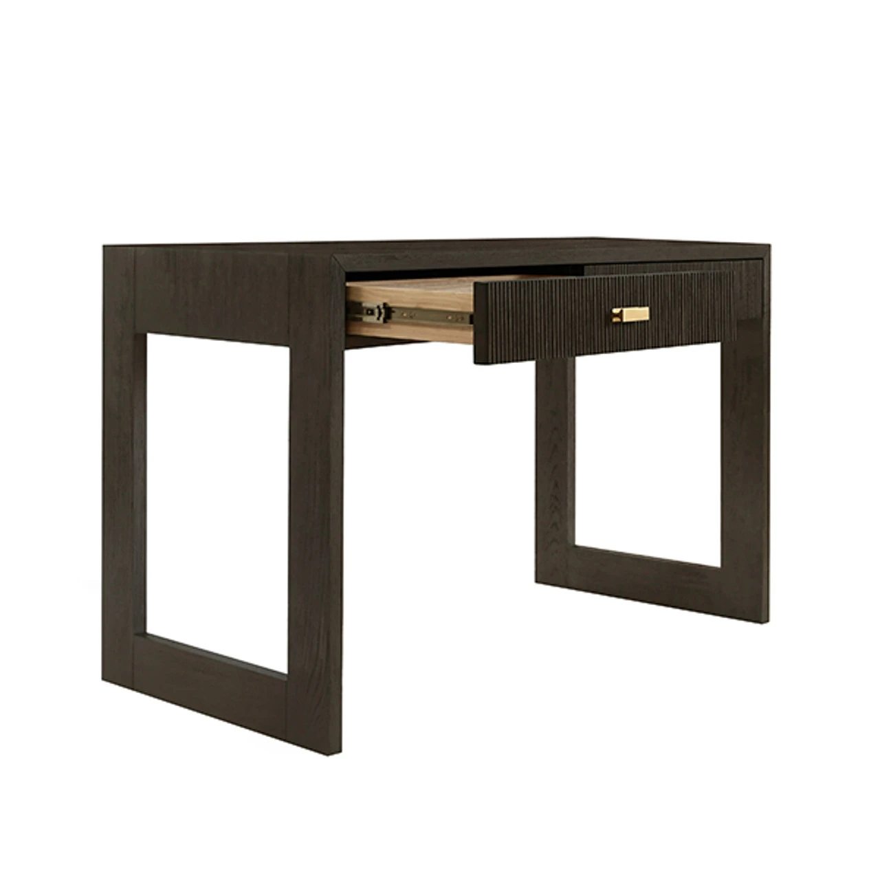 Worlds Away Two Drawer Desk - Fluted Detail - Dark Espresso Oak 5 Worlds Away Two Drawer Desk - Fluted Detail - Dark Espresso Oak - Image 5