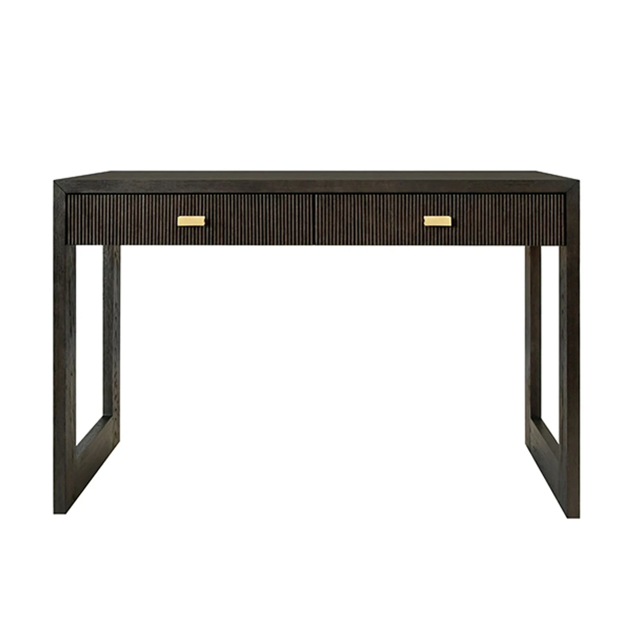 Worlds Away Two Drawer Desk - Fluted Detail - Dark Espresso Oak 2 Worlds Away Two Drawer Desk - Fluted Detail - Dark Espresso Oak - Image 2