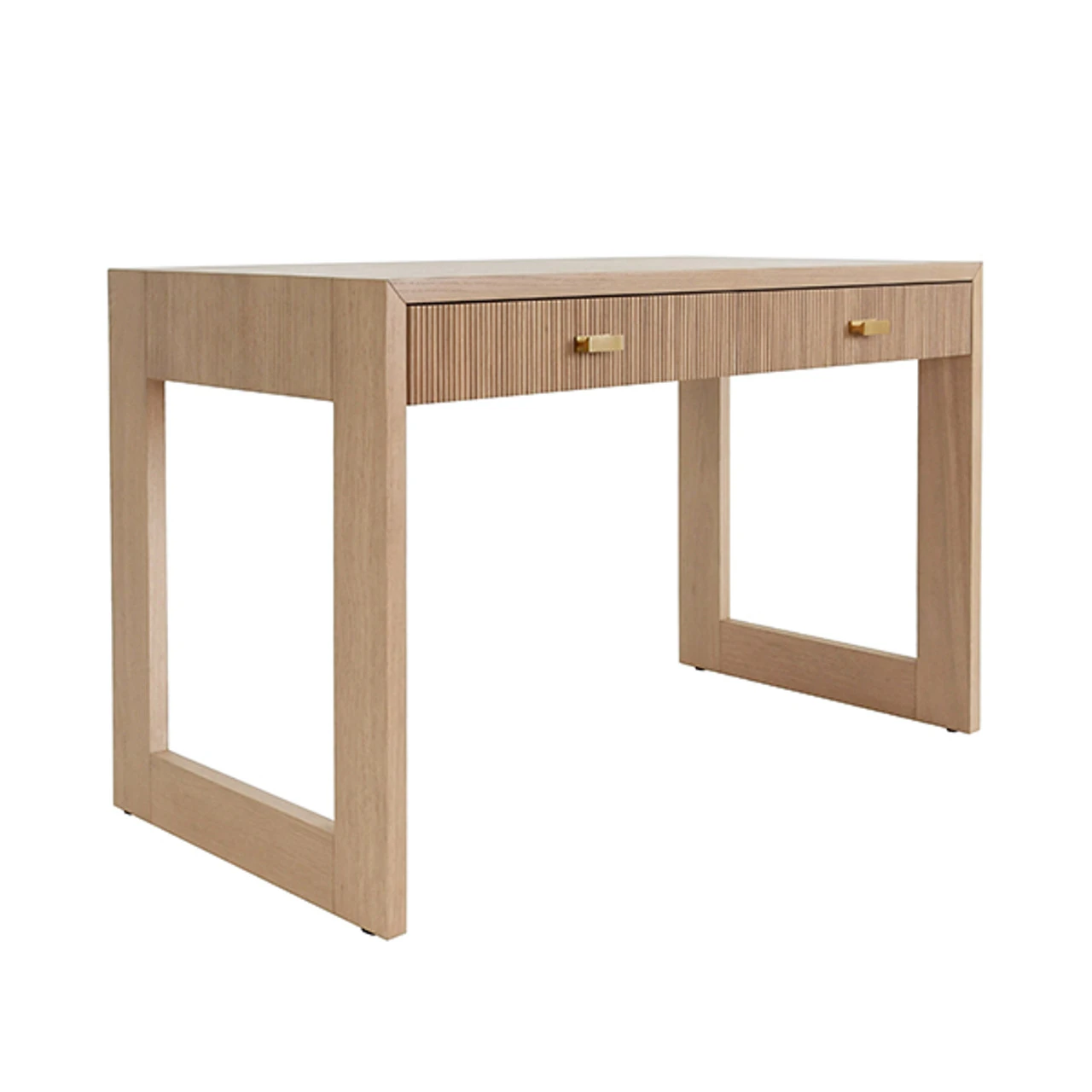 Worlds Away Two Drawer Desk - Fluted Detail - Natural Oak 4 Worlds Away Two Drawer Desk - Fluted Detail - Natural Oak - Image 4