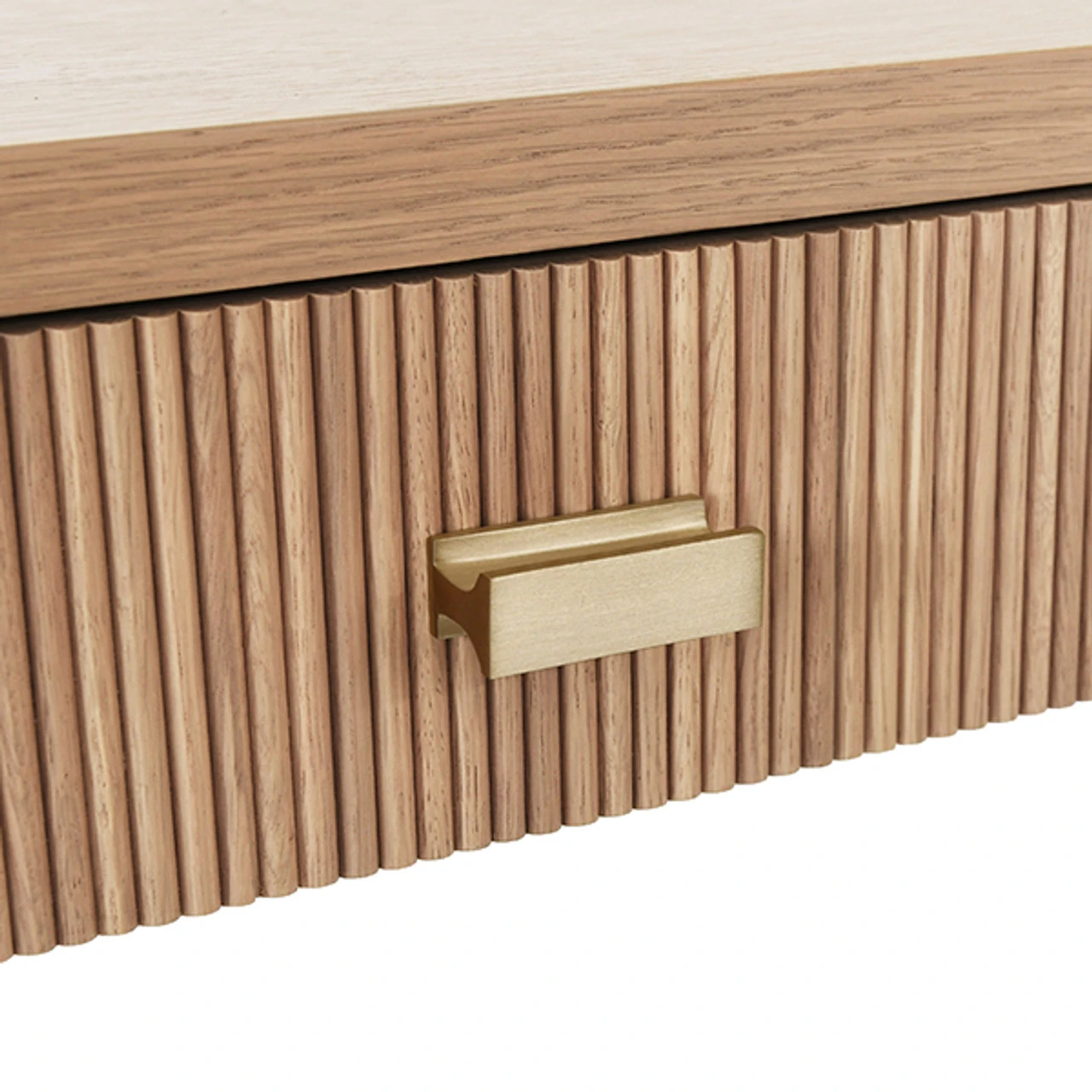 Worlds Away Two Drawer Desk - Fluted Detail - Natural Oak 5 Worlds Away Two Drawer Desk - Fluted Detail - Natural Oak - Image 5