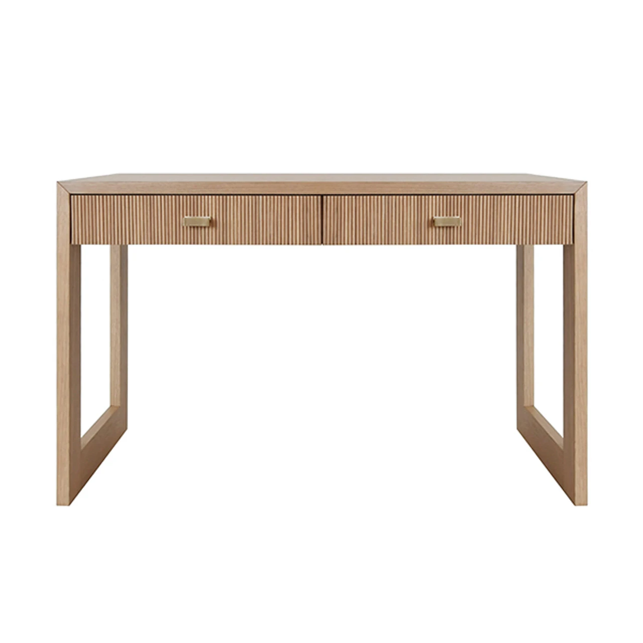 Worlds Away Two Drawer Desk - Fluted Detail - Natural Oak 3 Worlds Away Two Drawer Desk - Fluted Detail - Natural Oak - Image 3